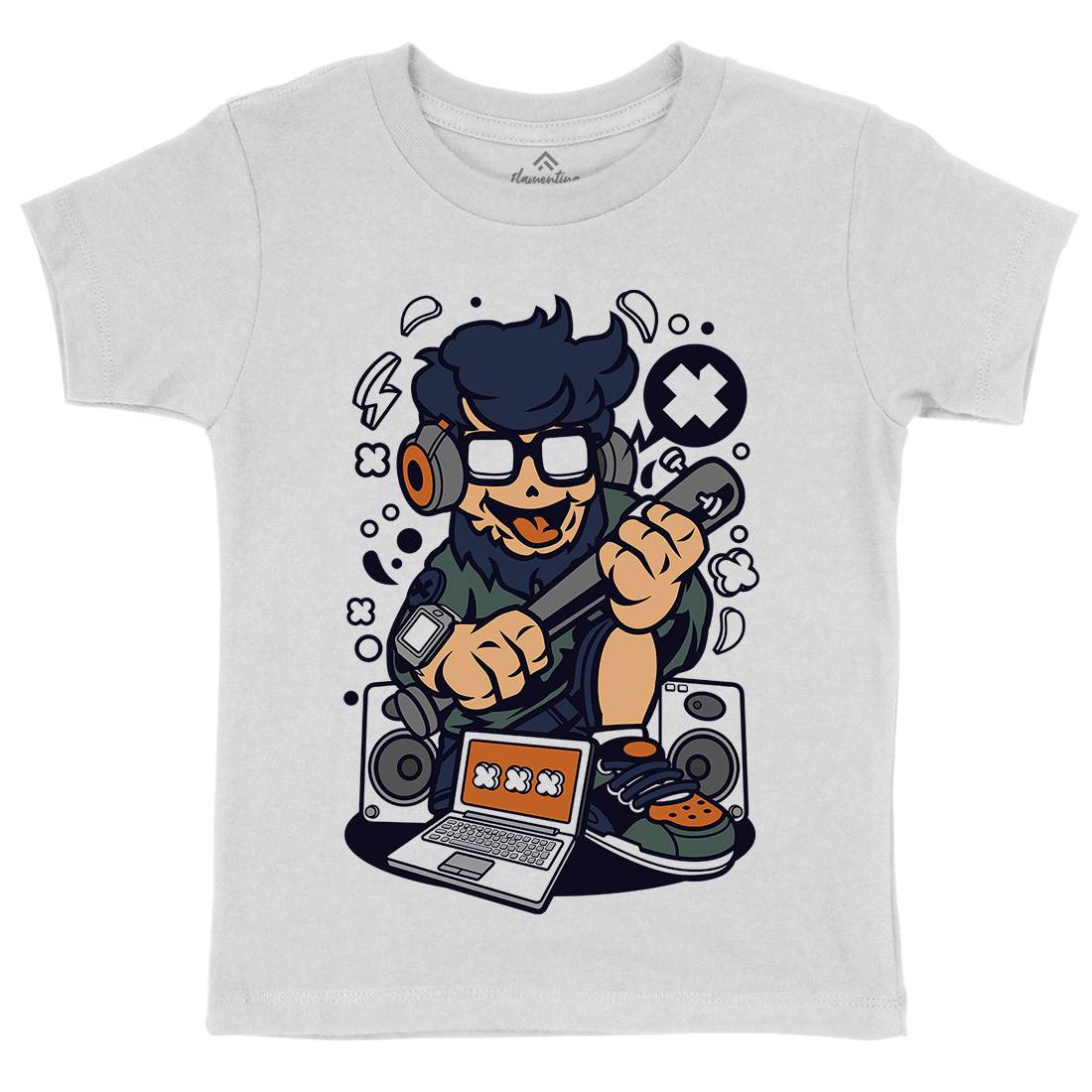 Street Hipster Kids Crew Neck T-Shirt Barber C668