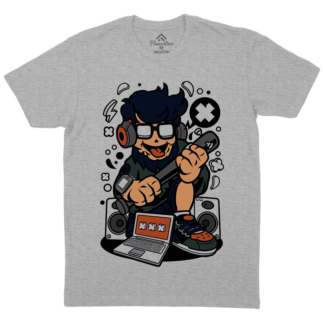 Street Hipster Mens Crew Neck T-Shirt Barber C668