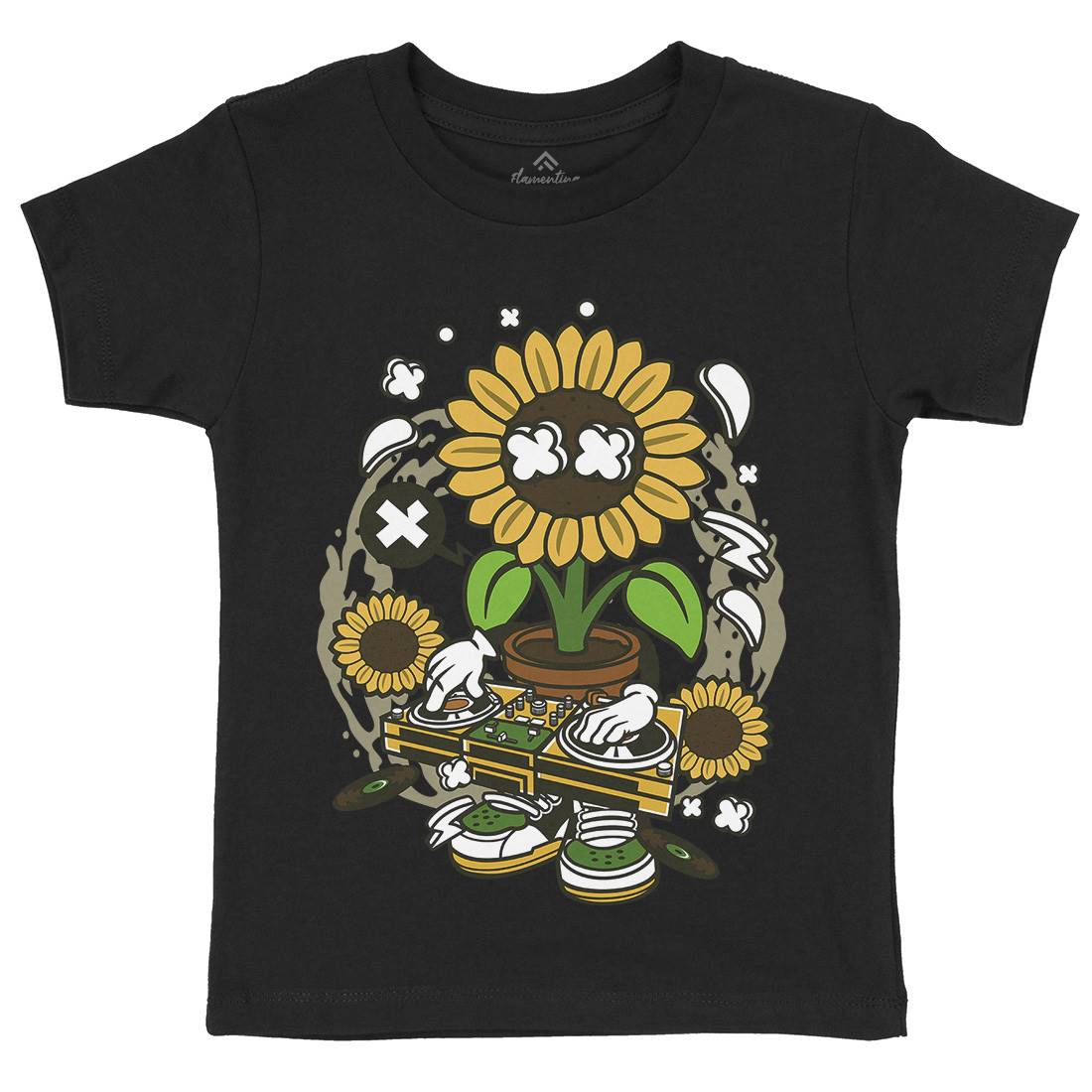 Sunflower Dj Kids Crew Neck T-Shirt Music C669
