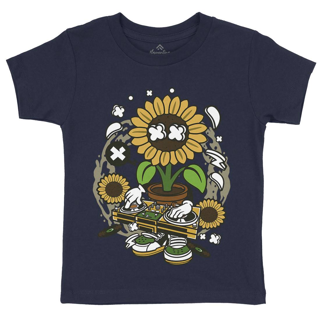 Sunflower Dj Kids Crew Neck T-Shirt Music C669