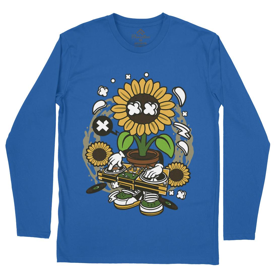 Sunflower Dj Mens Long Sleeve T-Shirt Music C669