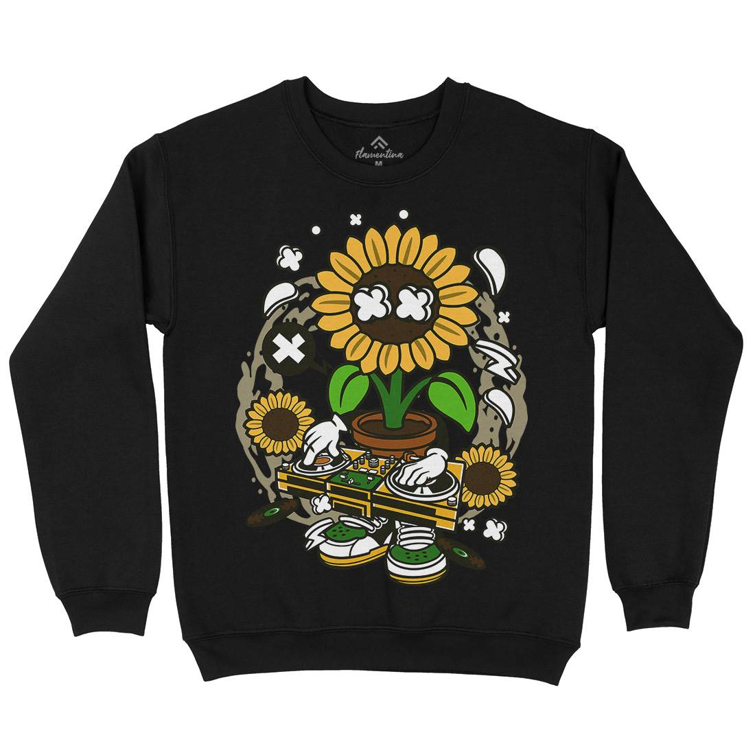 Sunflower Dj Kids Crew Neck Sweatshirt Music C669