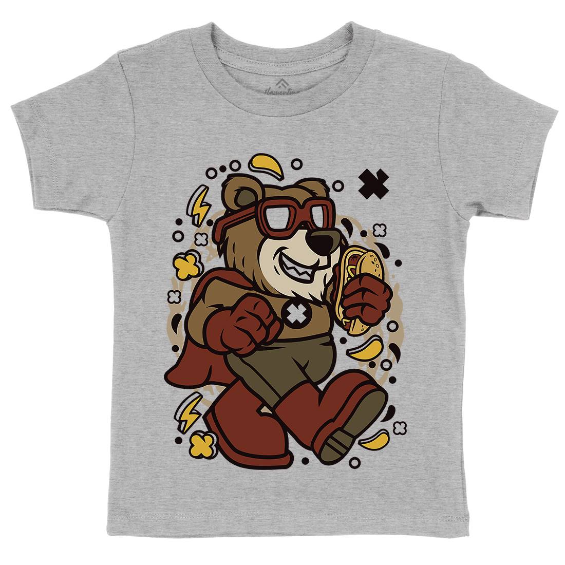 Super Bear Kids Organic Crew Neck T-Shirt Animals C670