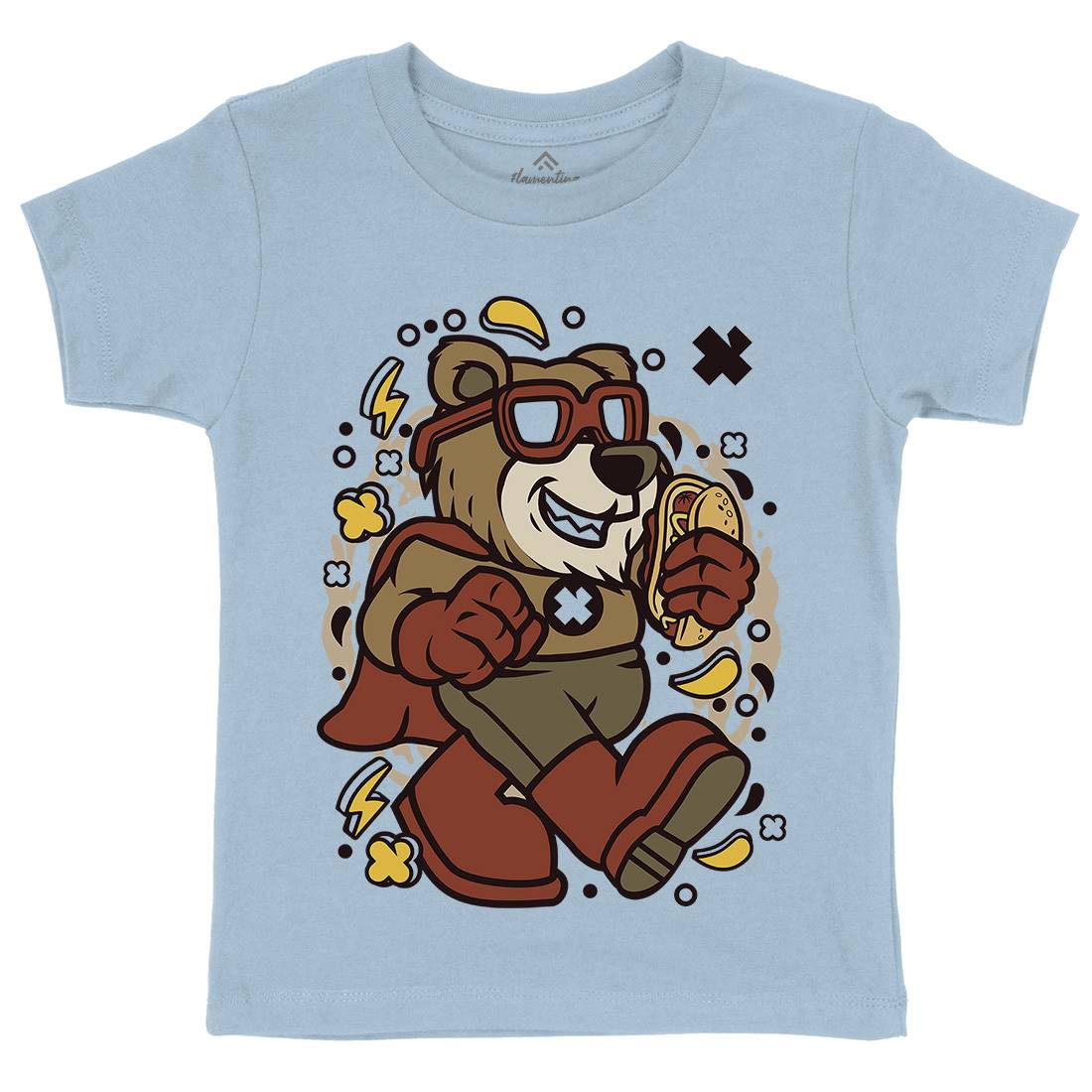Super Bear Kids Organic Crew Neck T-Shirt Animals C670