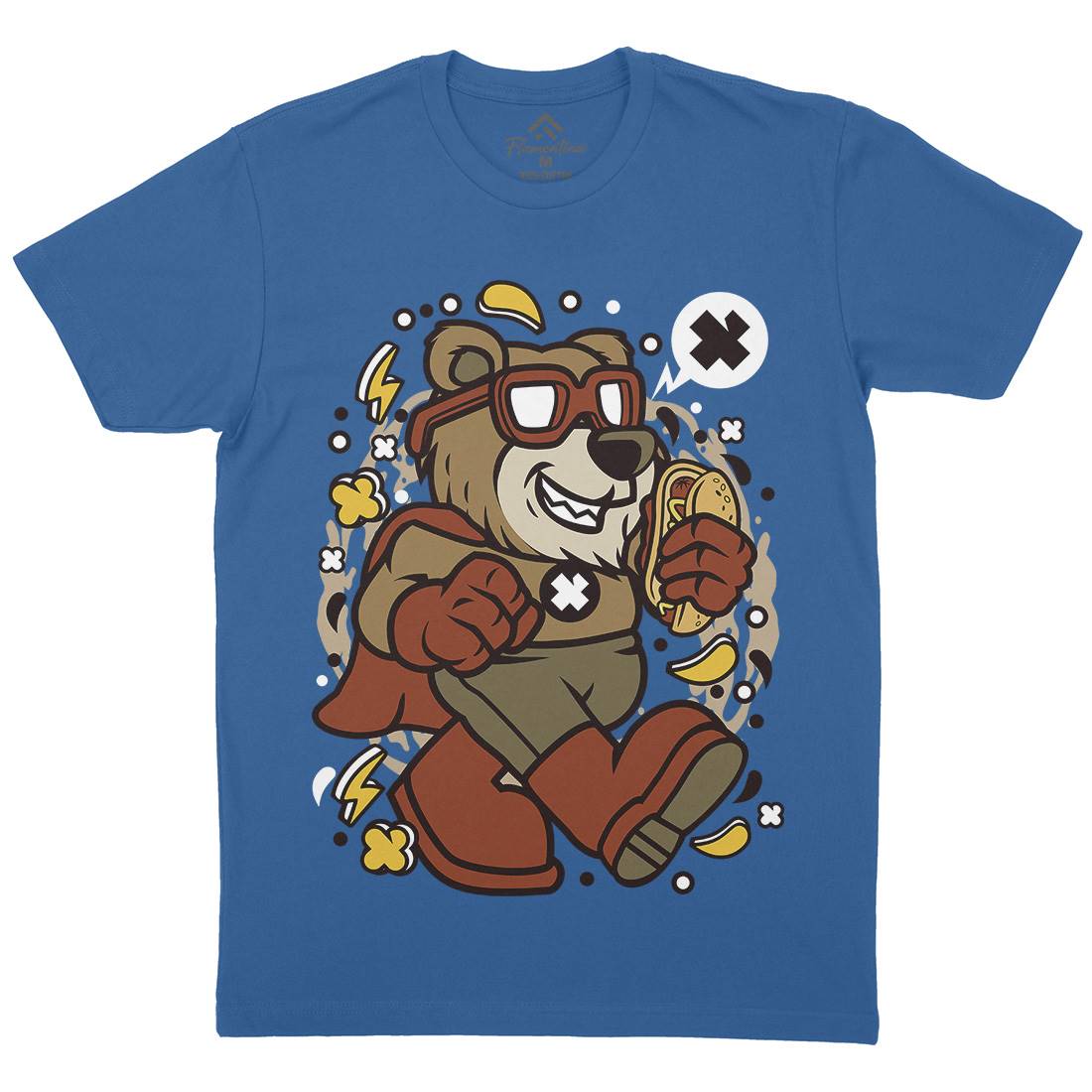Super Bear Mens Crew Neck T-Shirt Animals C670