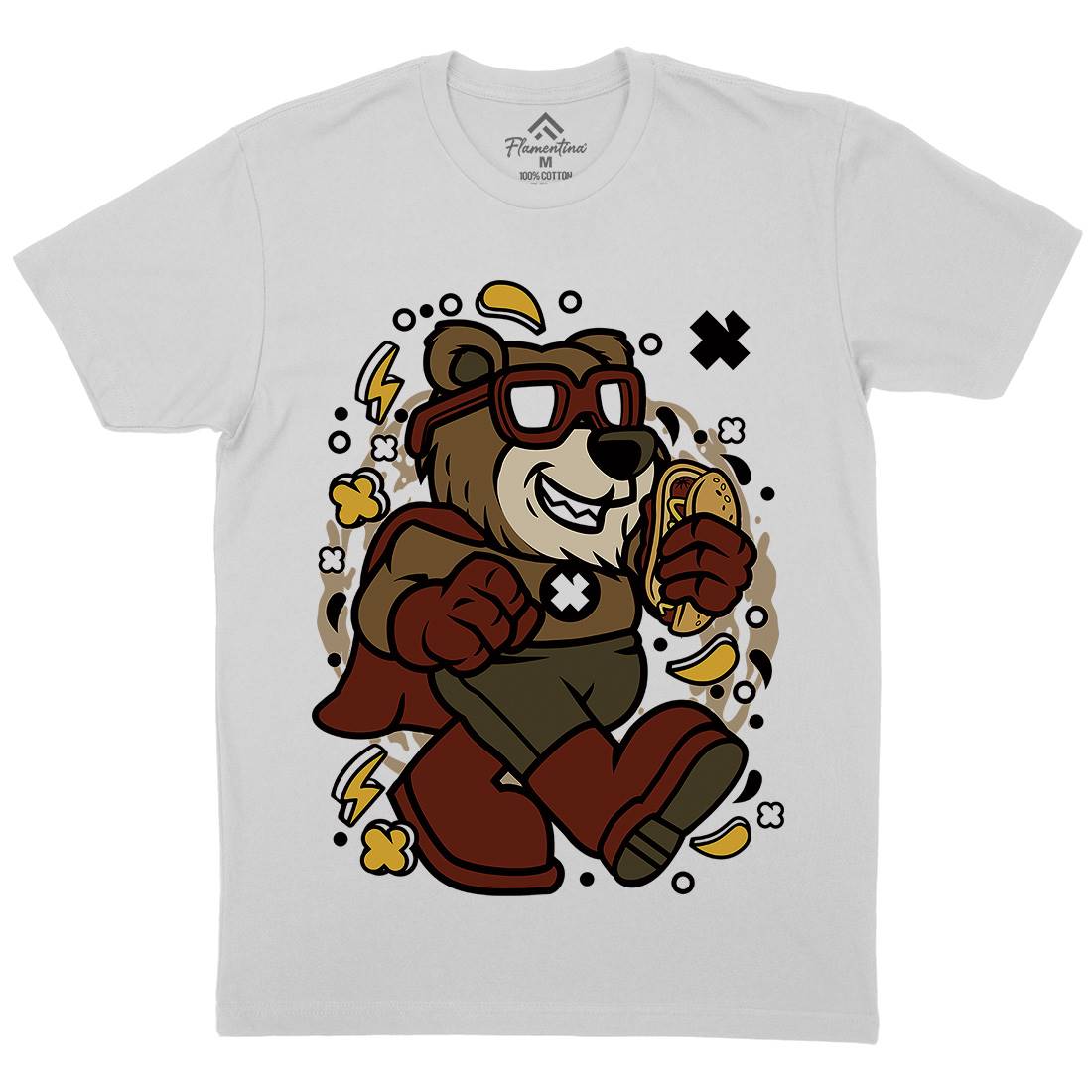 Super Bear Mens Crew Neck T-Shirt Animals C670