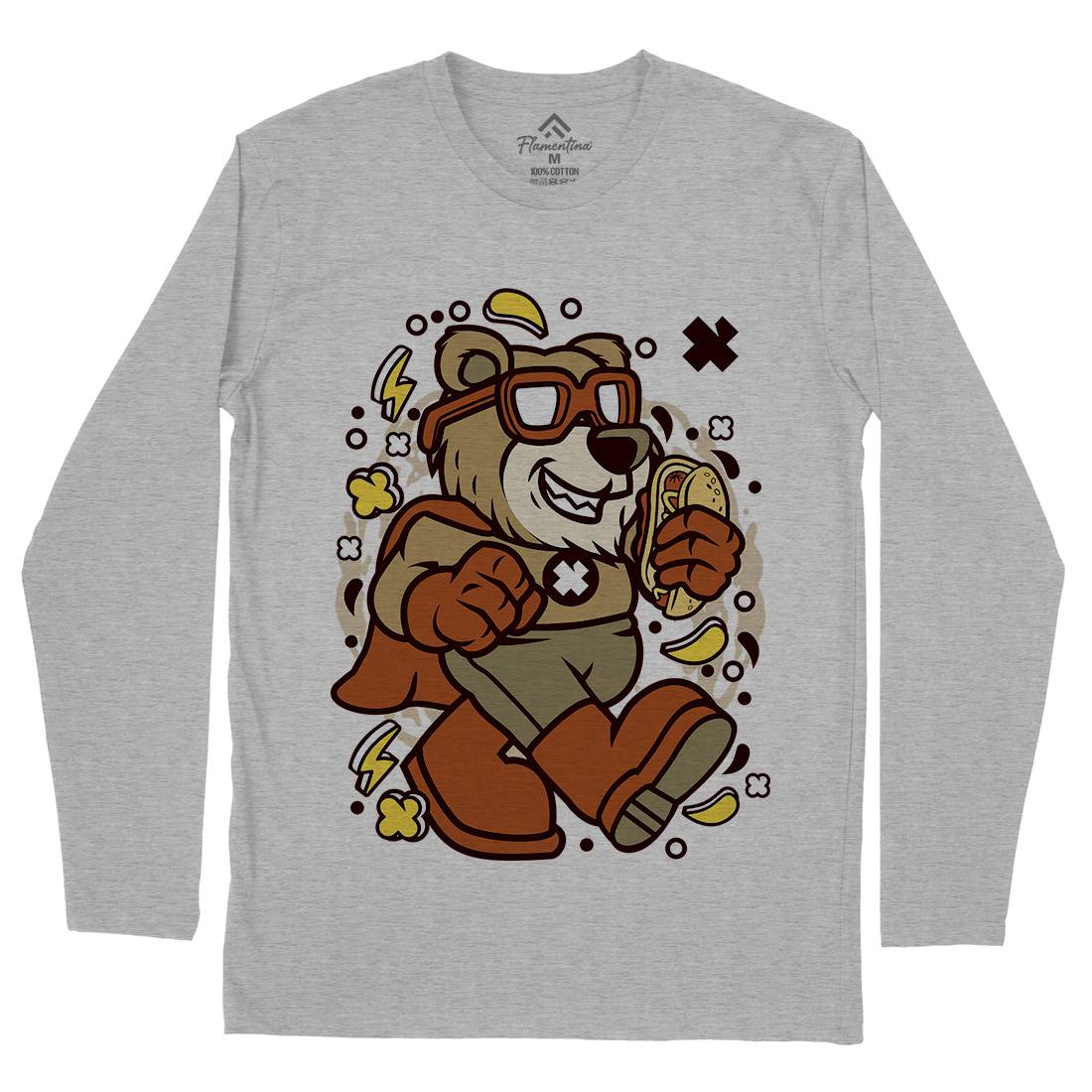 Super Bear Mens Long Sleeve T-Shirt Animals C670