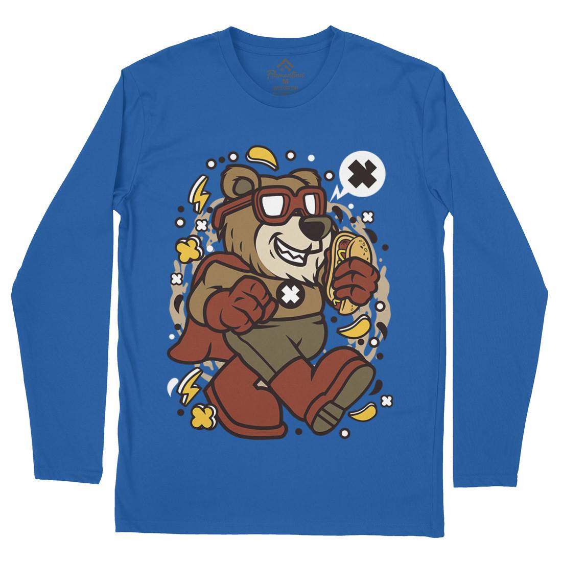 Super Bear Mens Long Sleeve T-Shirt Animals C670