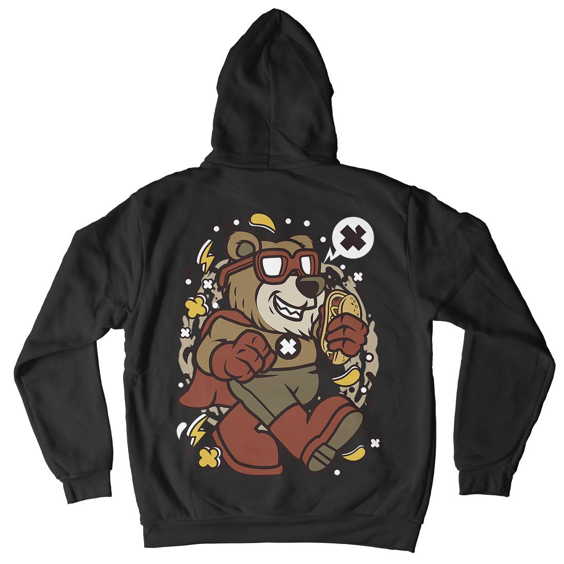 Super Bear Mens Hoodie With Pocket Animals C670