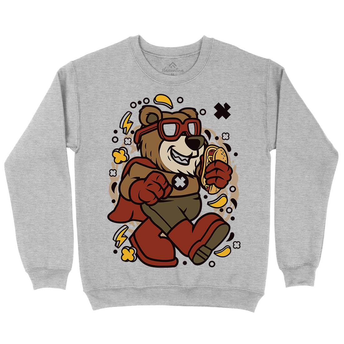 Super Bear Mens Crew Neck Sweatshirt Animals C670