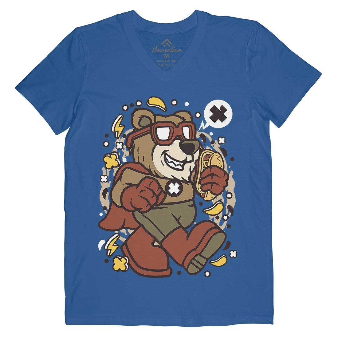 Super Bear Mens V-Neck T-Shirt Animals C670