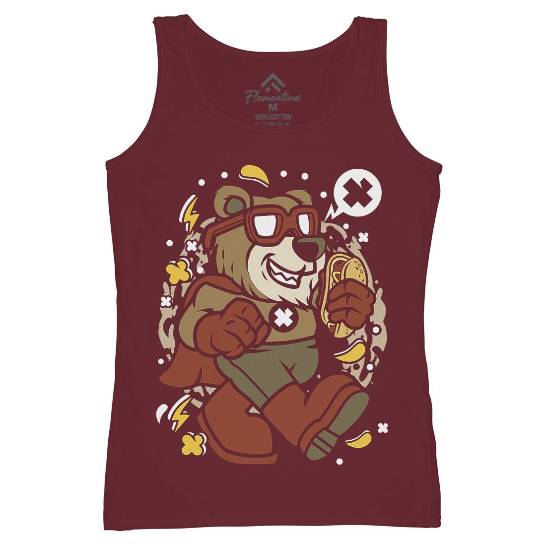 Super Bear Womens Organic Tank Top Vest Animals C670