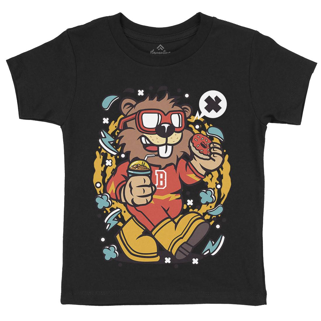 Super Beaver Kids Crew Neck T-Shirt Animals C671