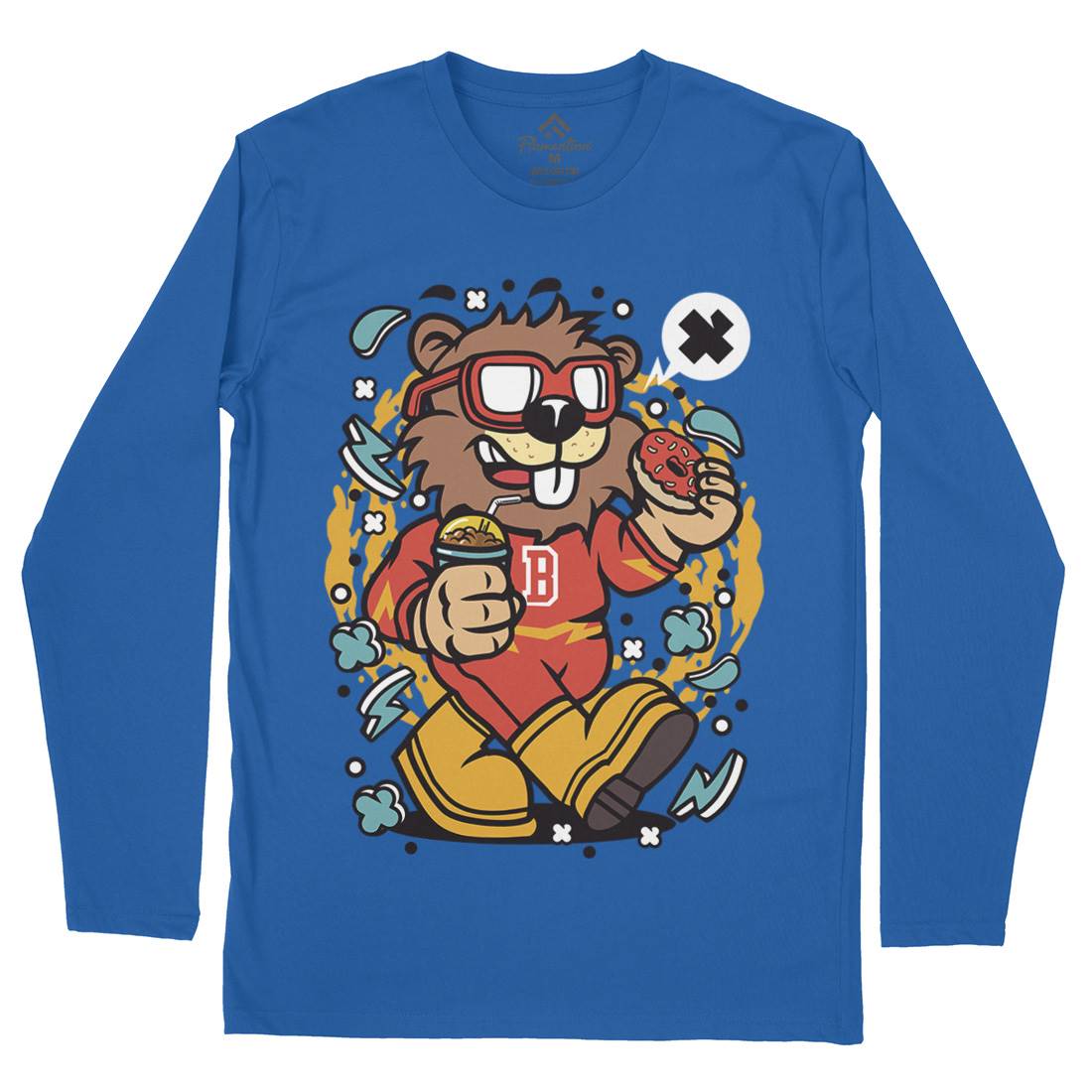 Super Beaver Mens Long Sleeve T-Shirt Animals C671