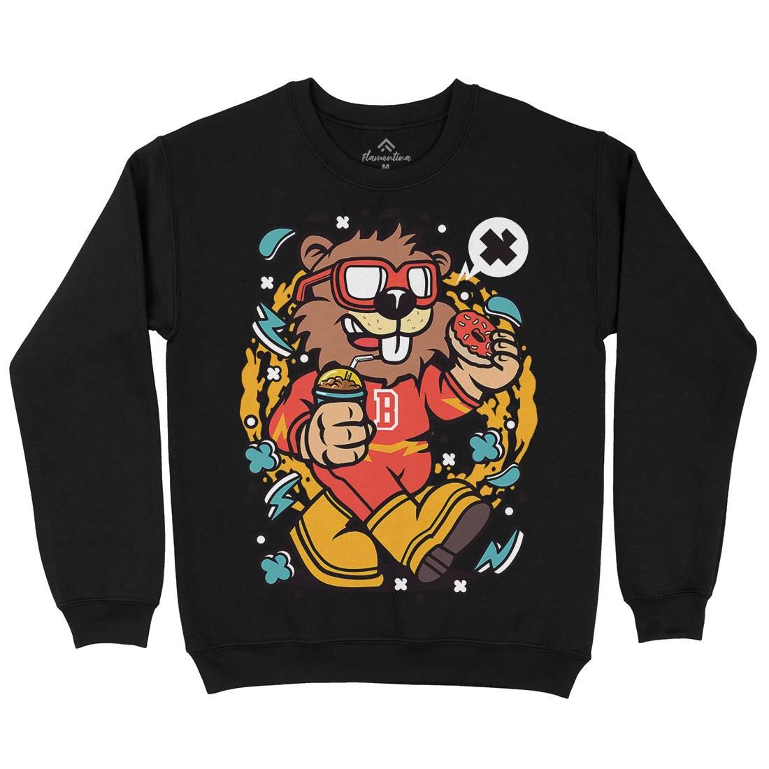 Super Beaver Kids Crew Neck Sweatshirt Animals C671