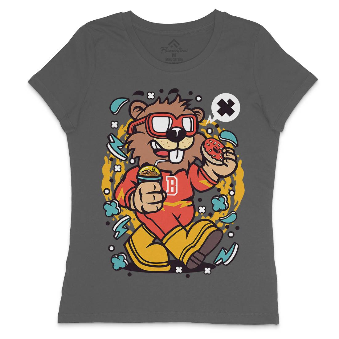 Super Beaver Womens Crew Neck T-Shirt Animals C671