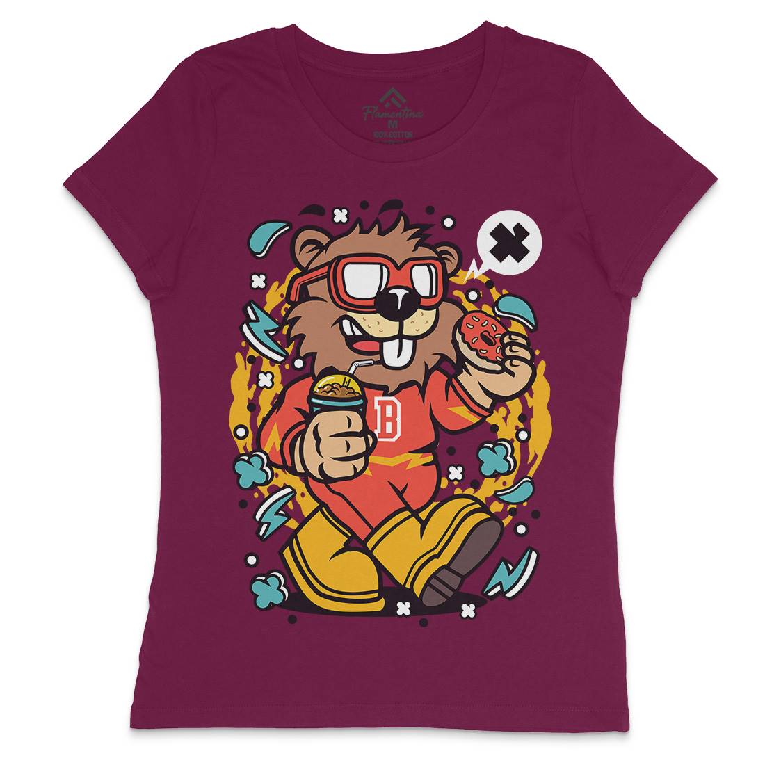 Super Beaver Womens Crew Neck T-Shirt Animals C671