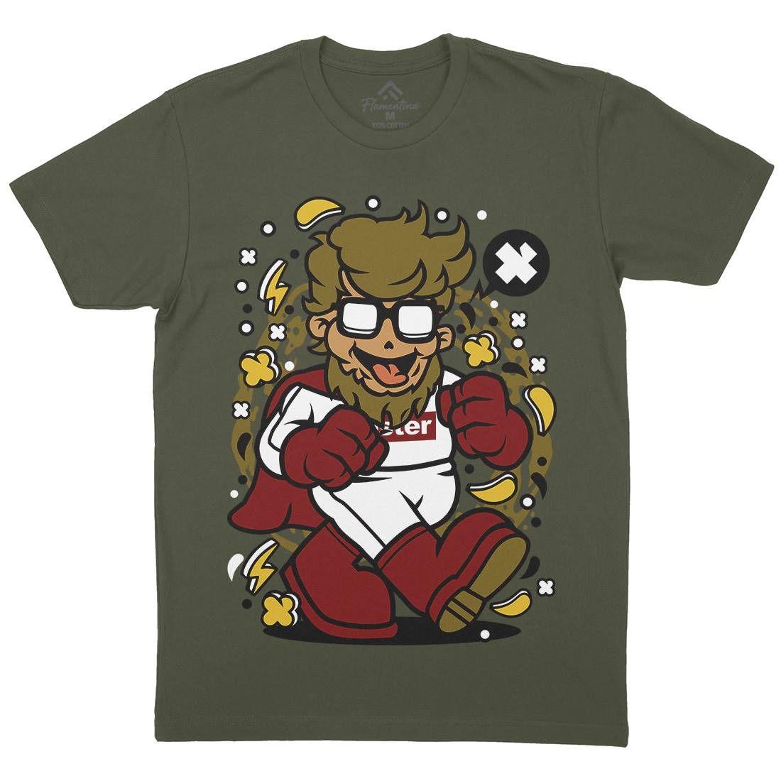Super Hipster Mens Organic Crew Neck T-Shirt Barber C672