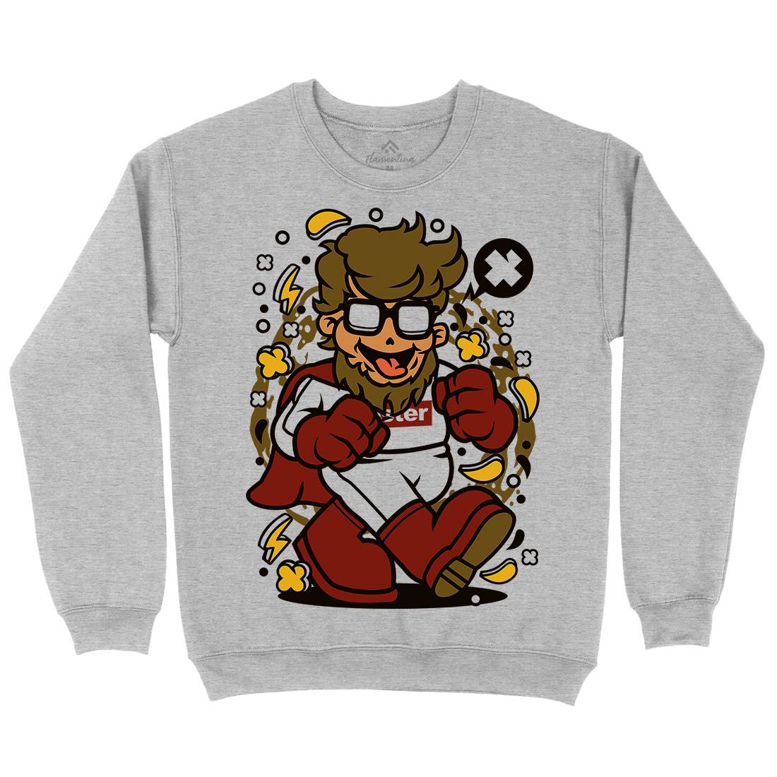 Super Hipster Mens Crew Neck Sweatshirt Barber C672