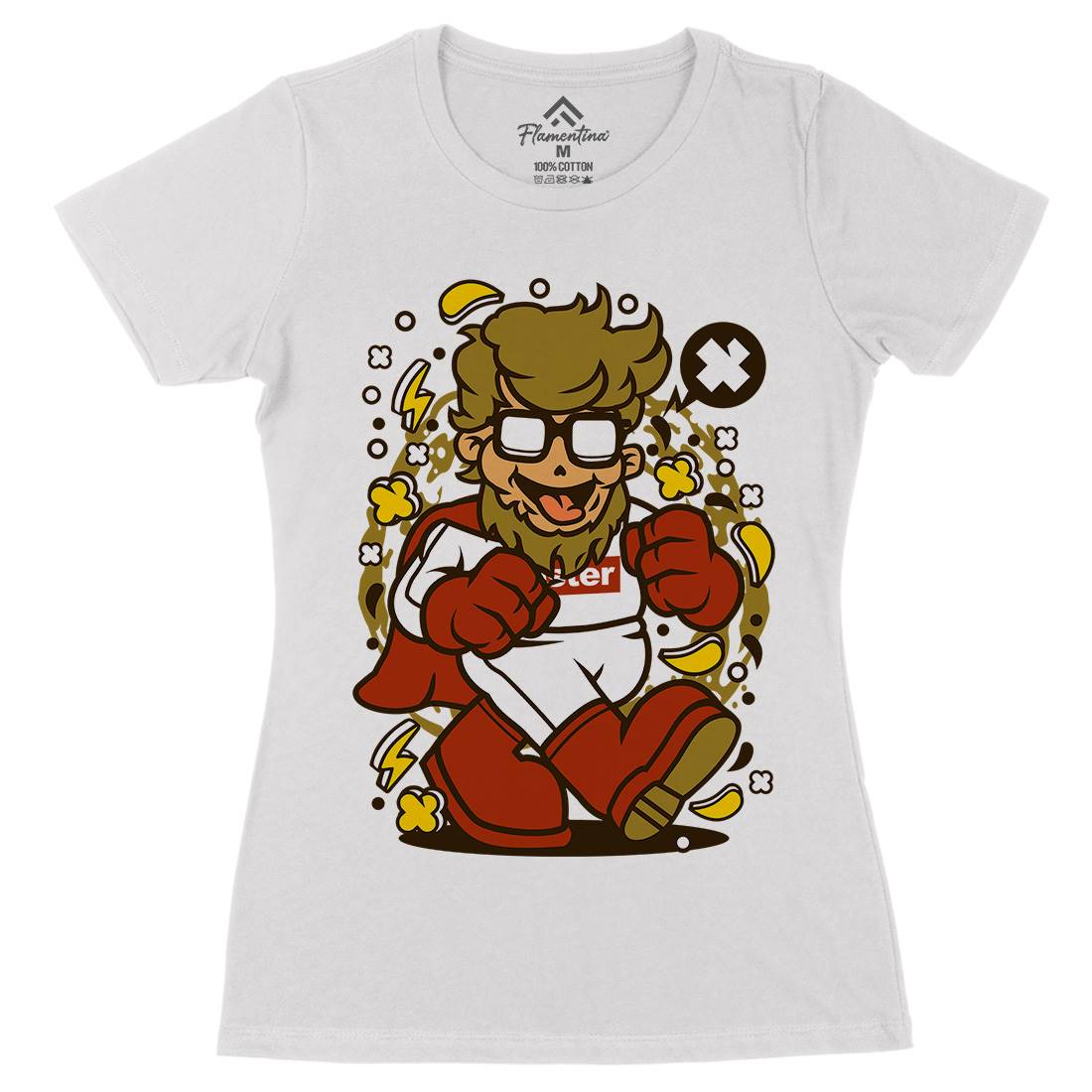 Super Hipster Womens Organic Crew Neck T-Shirt Barber C672