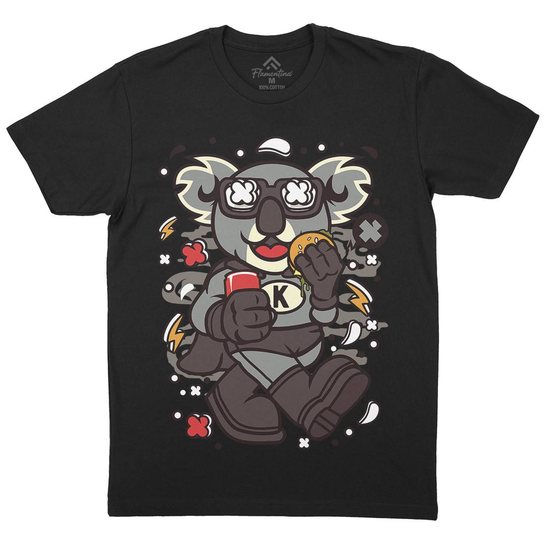 Super Koala Mens Organic Crew Neck T-Shirt Animals C673