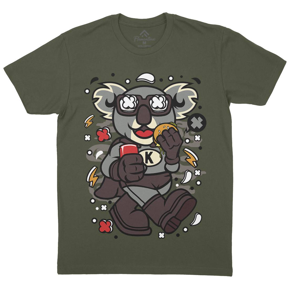 Super Koala Mens Crew Neck T-Shirt Animals C673