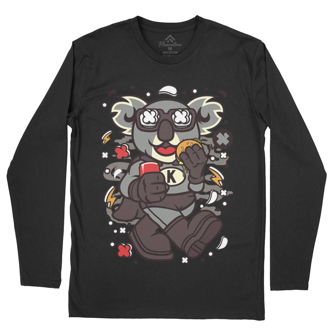 Super Koala Mens Long Sleeve T-Shirt Animals C673