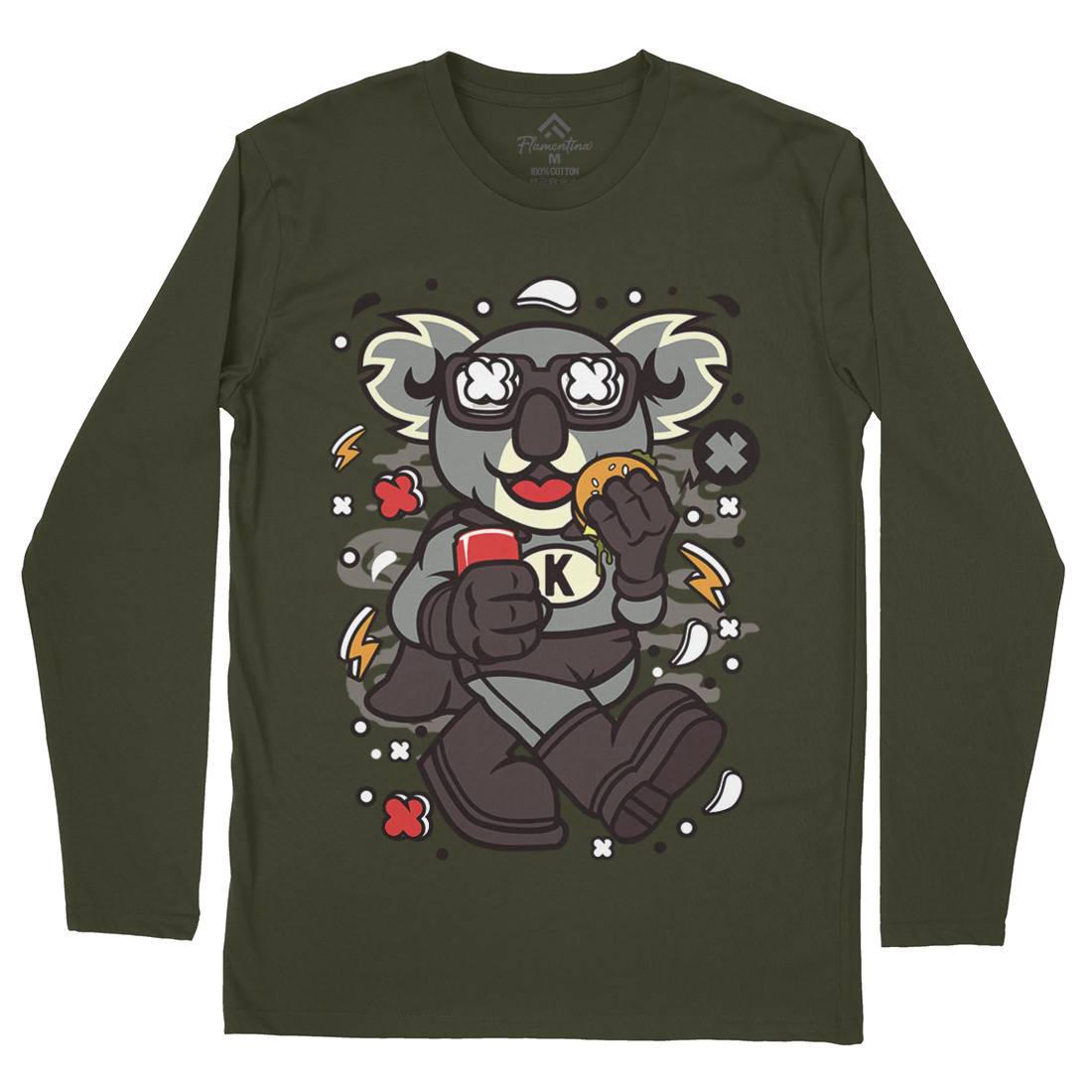 Super Koala Mens Long Sleeve T-Shirt Animals C673