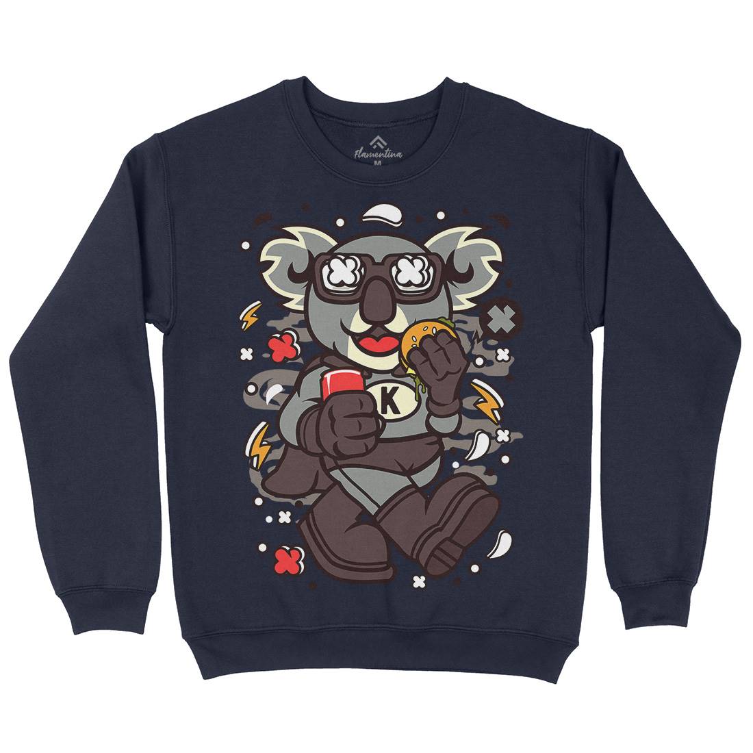 Super Koala Mens Crew Neck Sweatshirt Animals C673