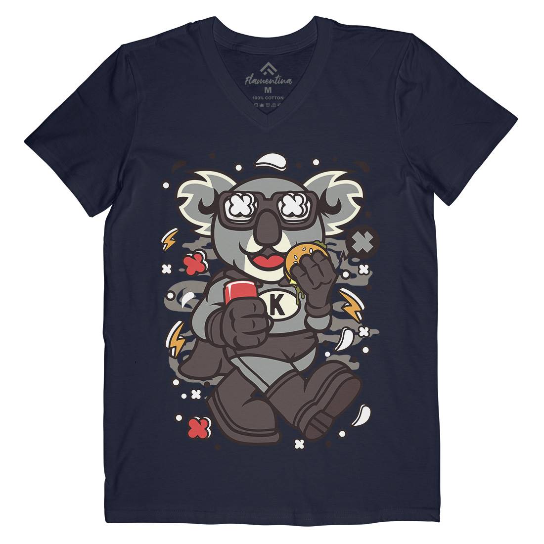 Super Koala Mens V-Neck T-Shirt Animals C673