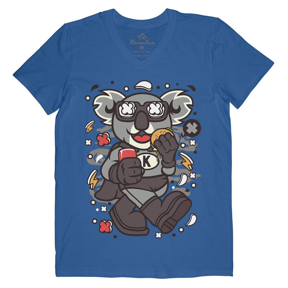 Super Koala Mens V-Neck T-Shirt Animals C673