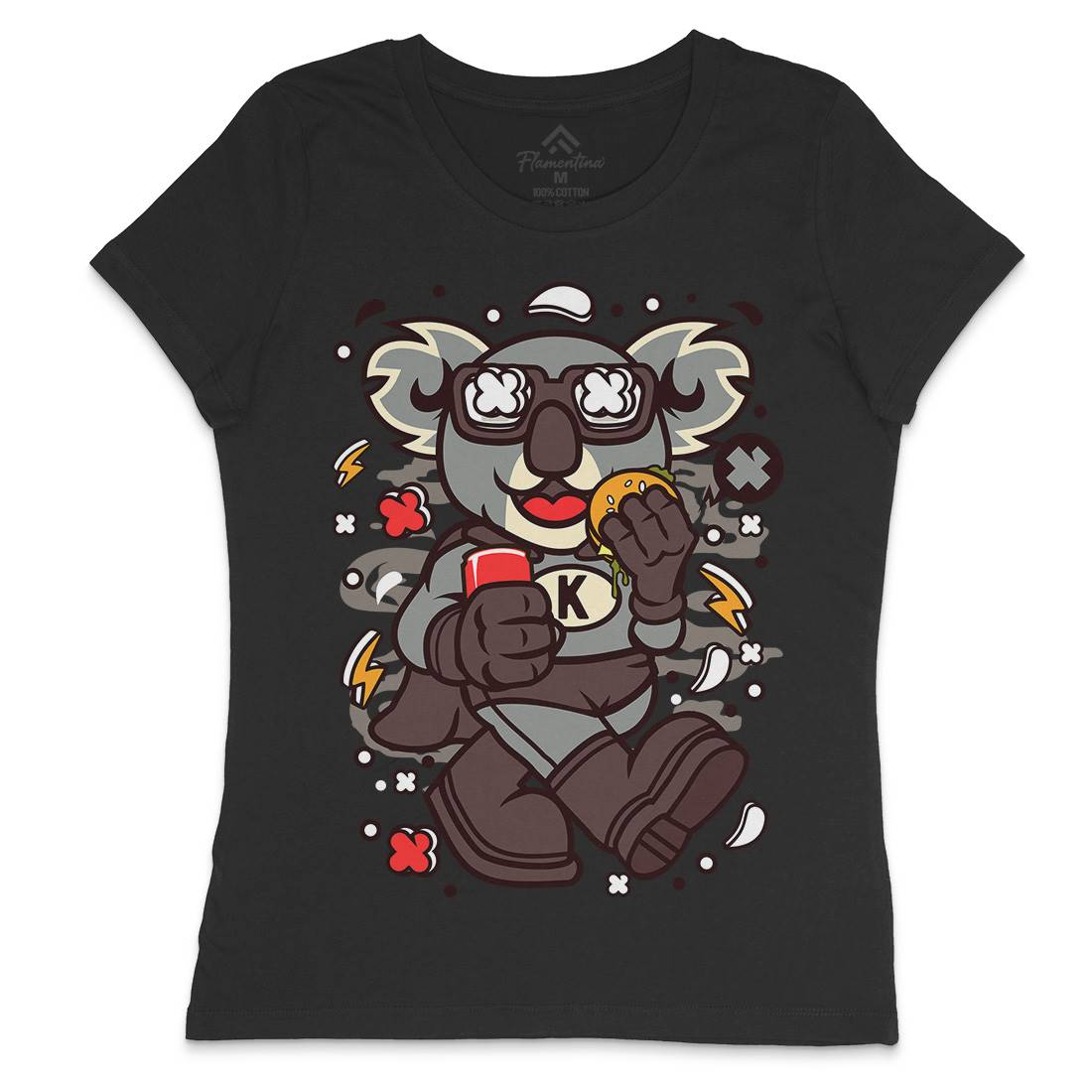 Super Koala Womens Crew Neck T-Shirt Animals C673