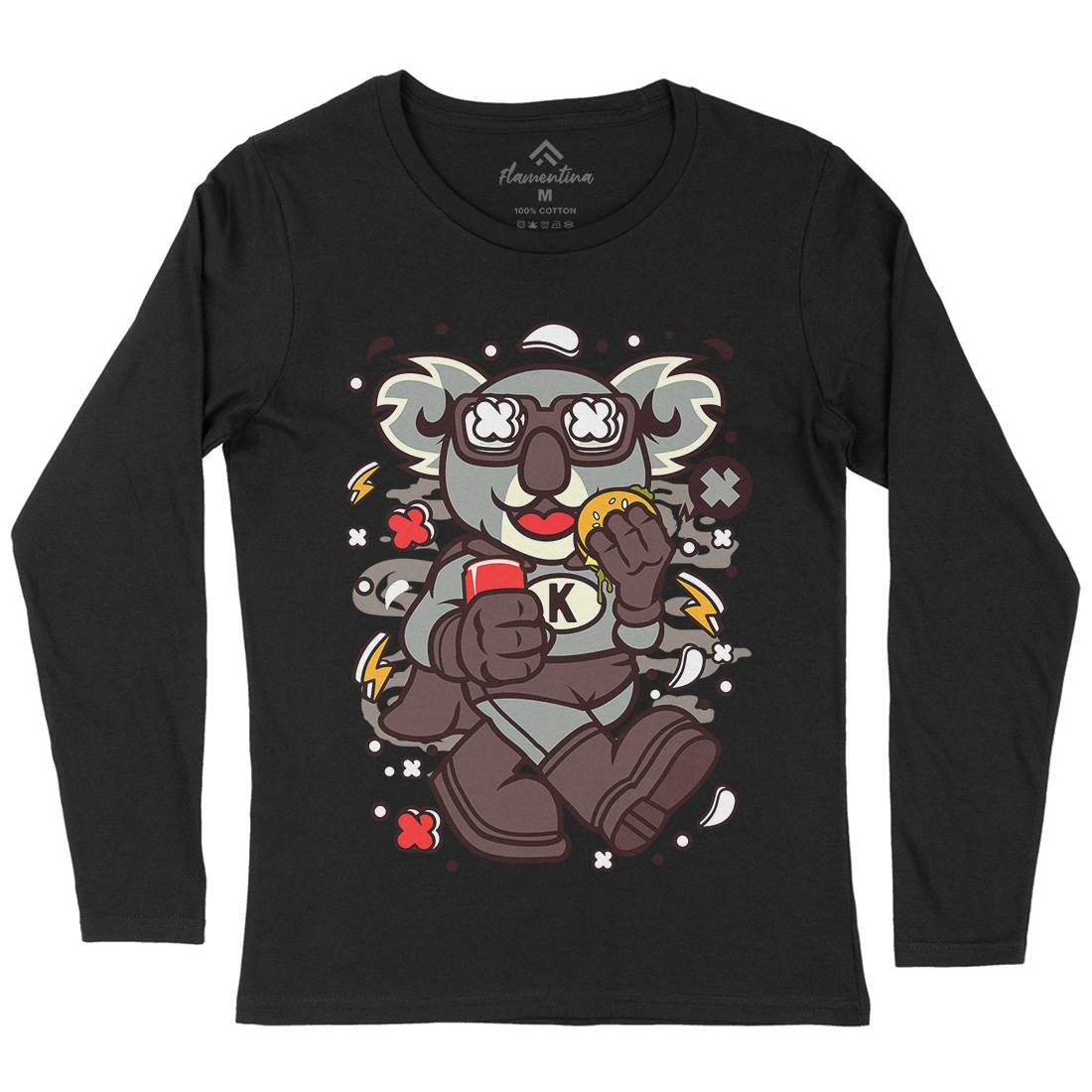 Super Koala Womens Long Sleeve T-Shirt Animals C673