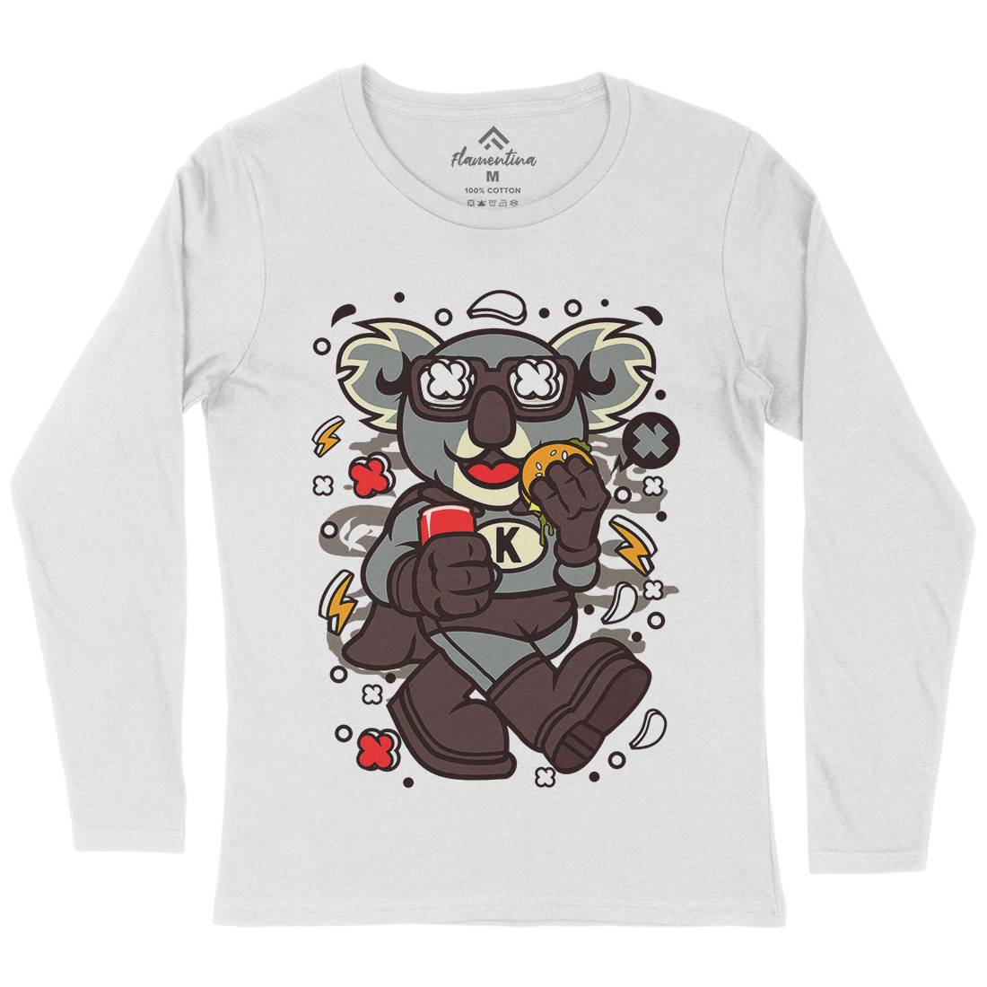 Super Koala Womens Long Sleeve T-Shirt Animals C673
