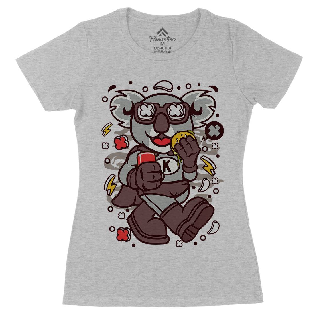 Super Koala Womens Organic Crew Neck T-Shirt Animals C673
