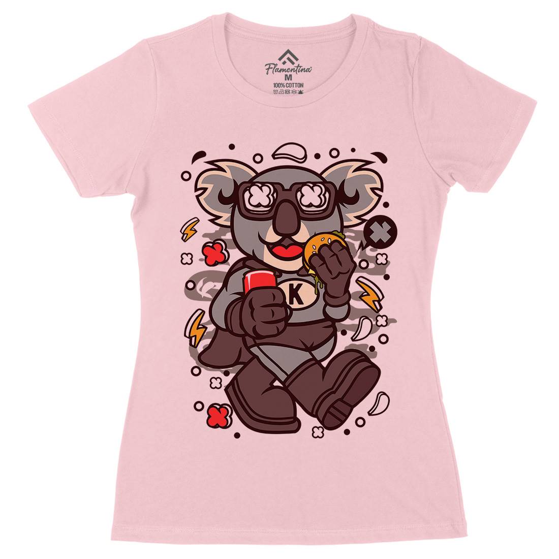 Super Koala Womens Organic Crew Neck T-Shirt Animals C673