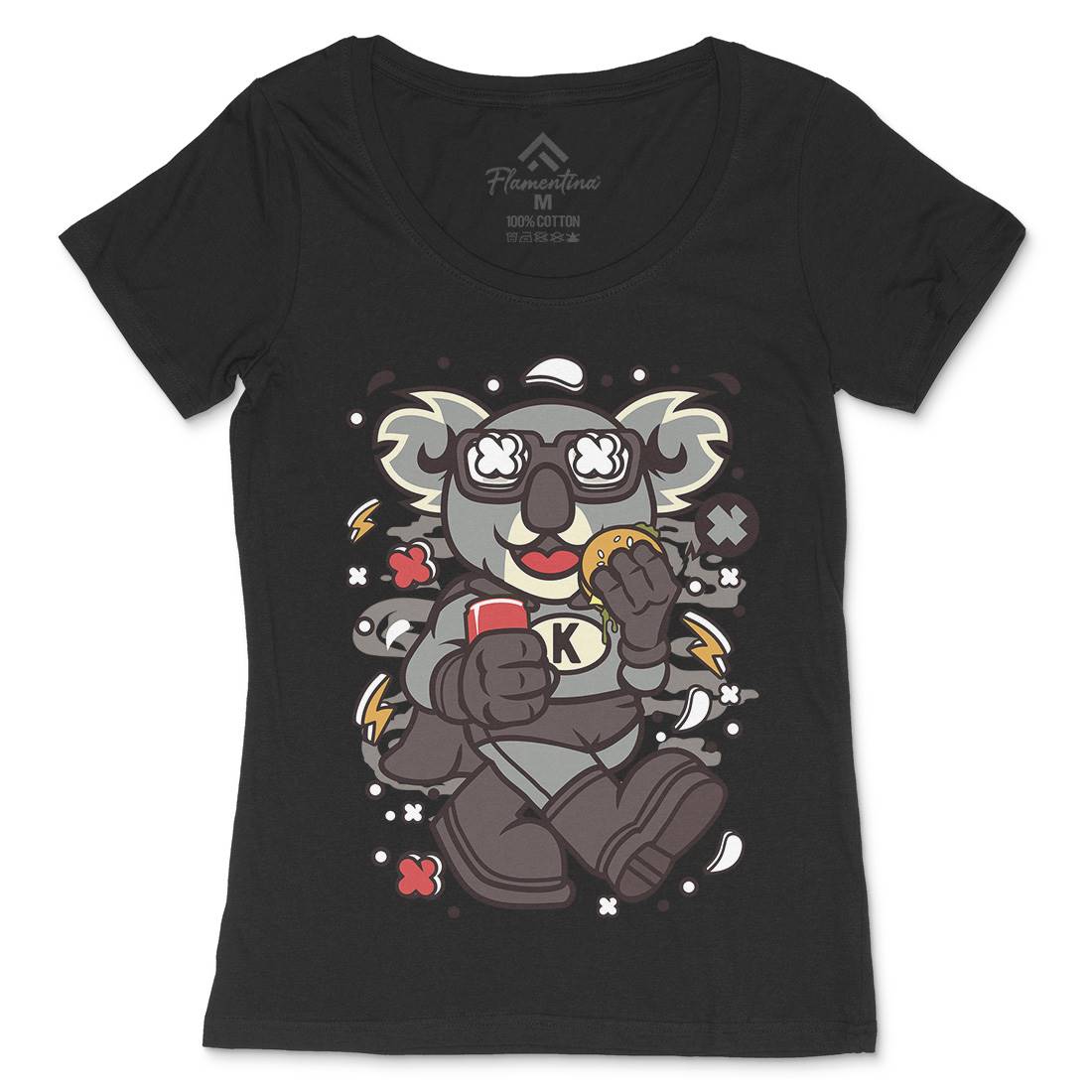 Super Koala Womens Scoop Neck T-Shirt Animals C673