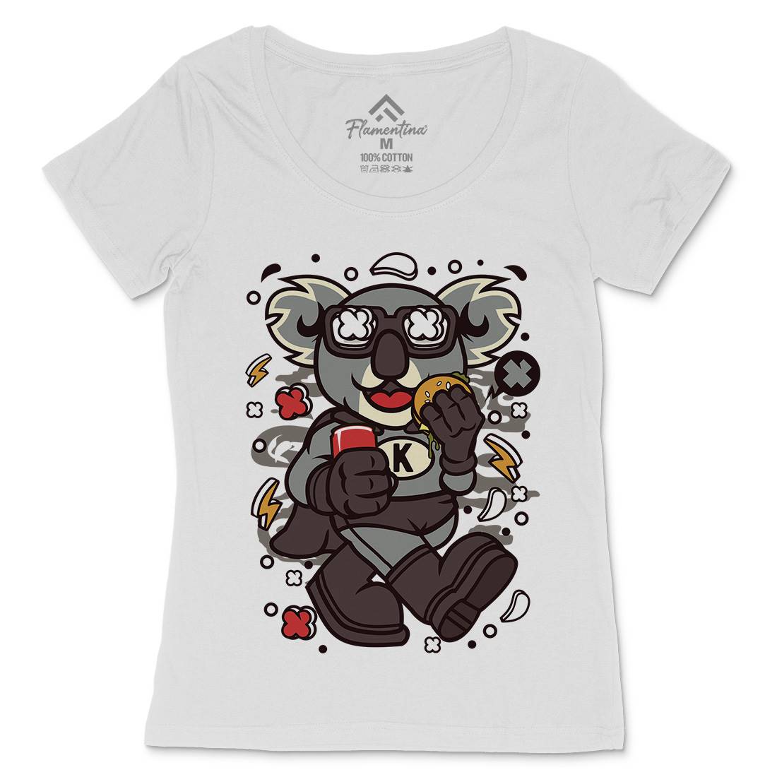 Super Koala Womens Scoop Neck T-Shirt Animals C673