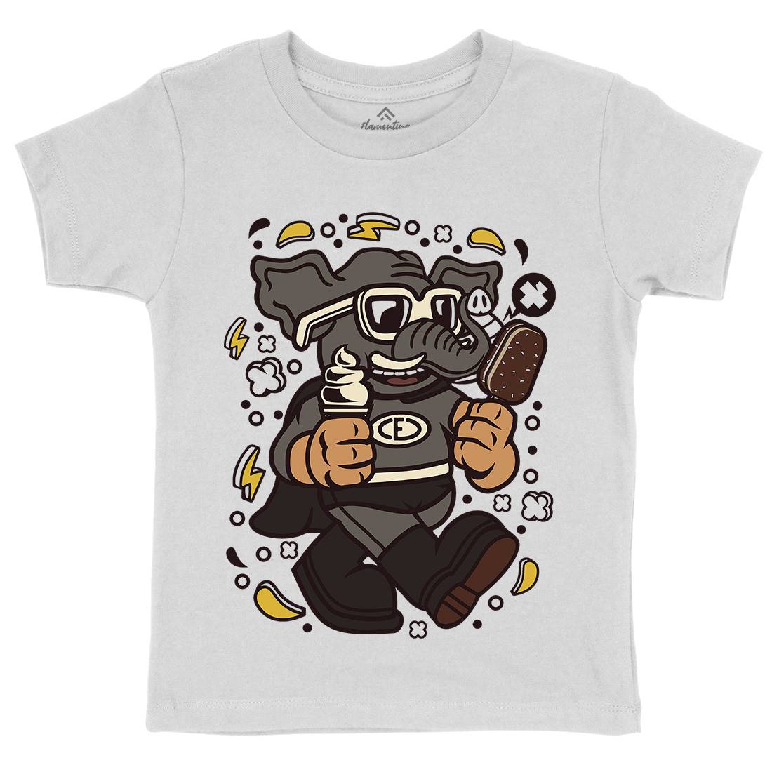 Superfast Elephant Kids Organic Crew Neck T-Shirt Animals C674