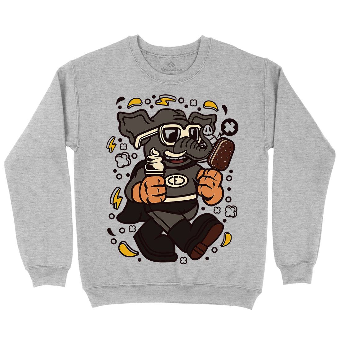 Superfast Elephant Mens Crew Neck Sweatshirt Animals C674