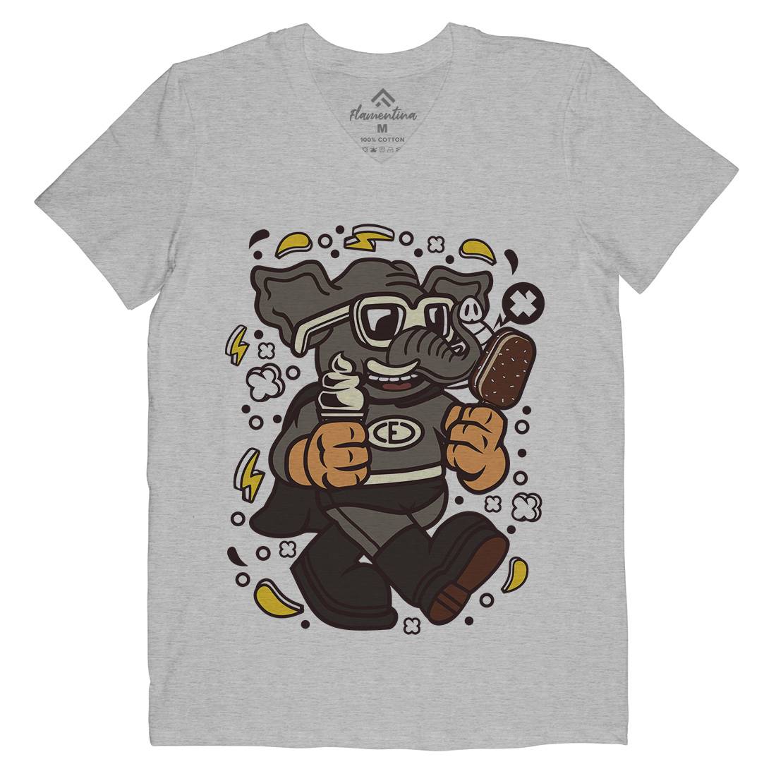Superfast Elephant Mens V-Neck T-Shirt Animals C674