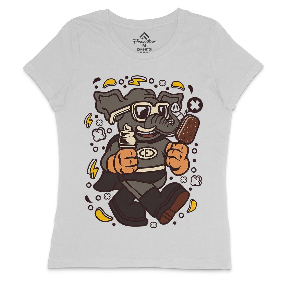 Superfast Elephant Womens Crew Neck T-Shirt Animals C674