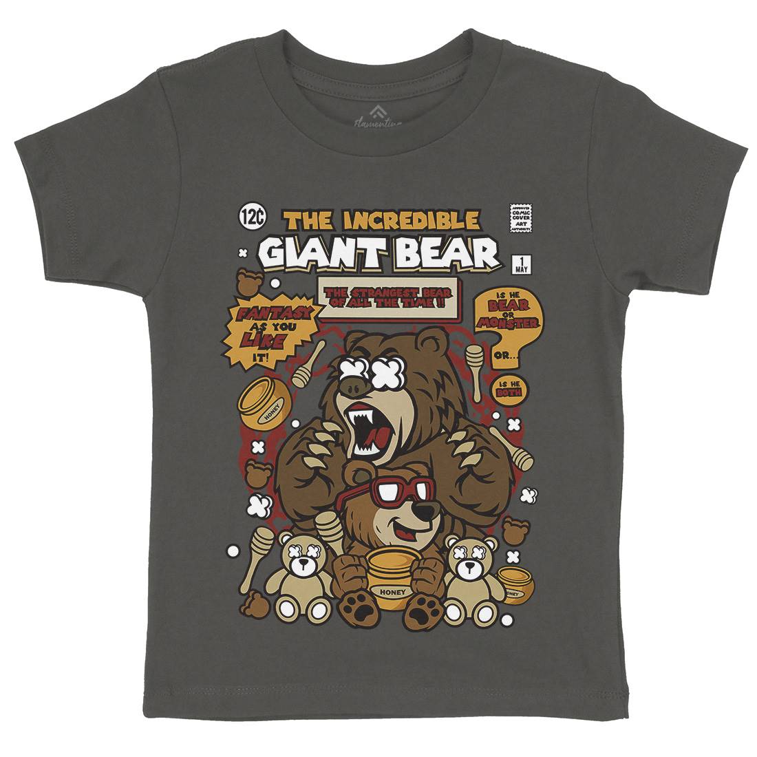 The Incredible Bear Kids Crew Neck T-Shirt Animals C675