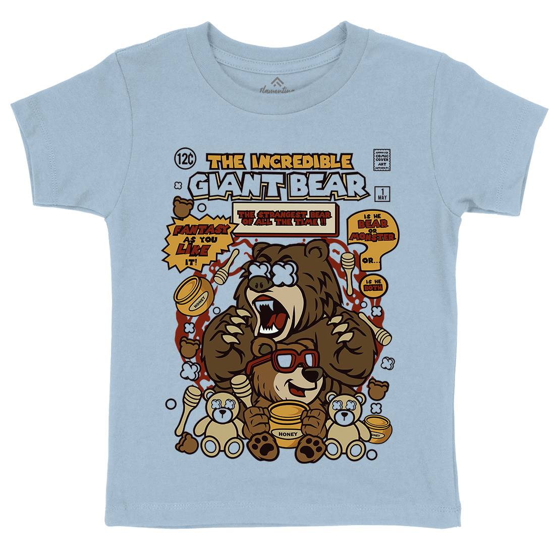 The Incredible Bear Kids Organic Crew Neck T-Shirt Animals C675