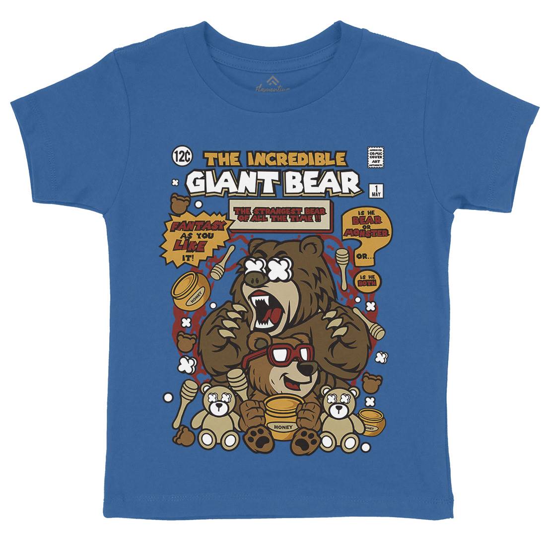 The Incredible Bear Kids Crew Neck T-Shirt Animals C675