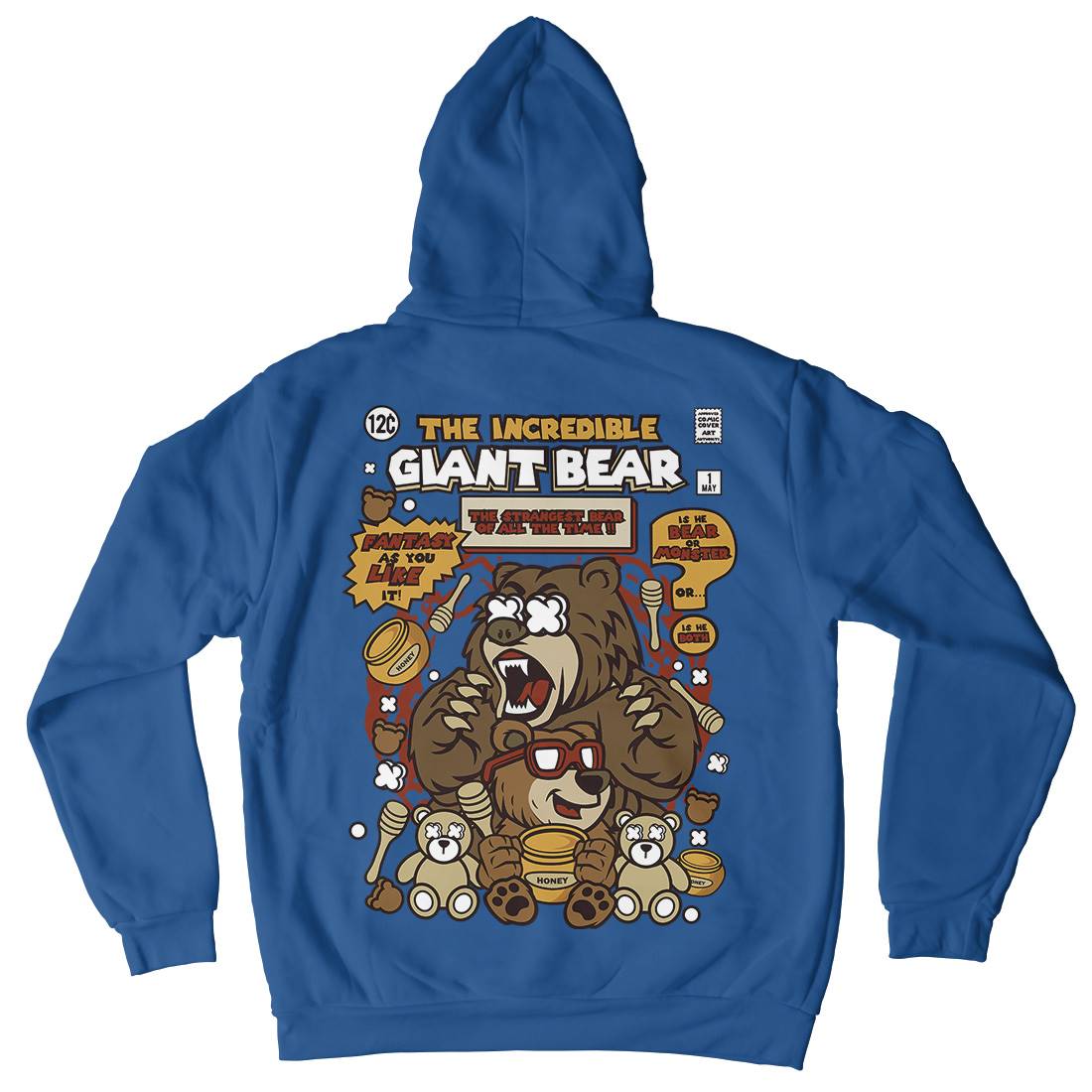 The Incredible Bear Mens Hoodie With Pocket Animals C675