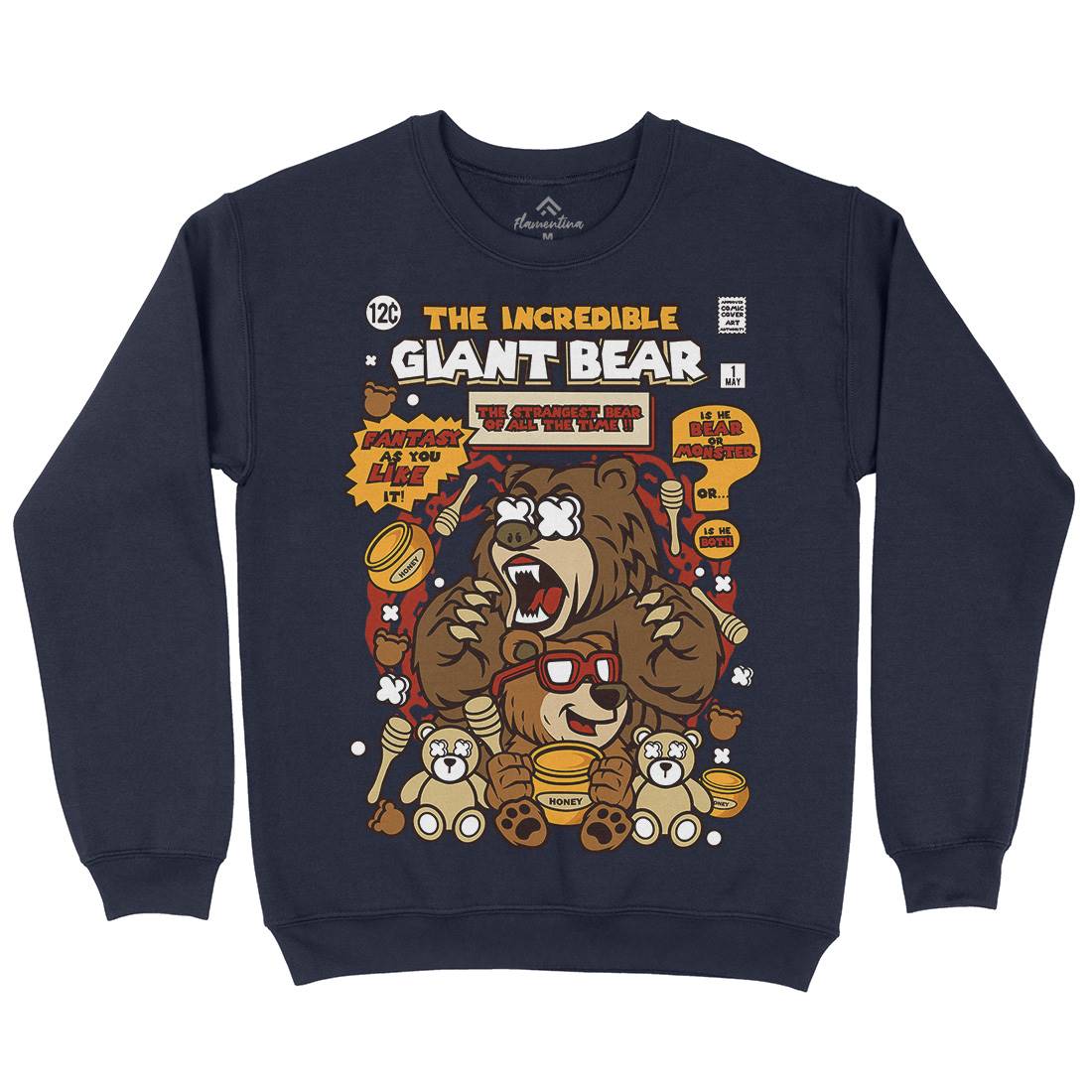 The Incredible Bear Mens Crew Neck Sweatshirt Animals C675