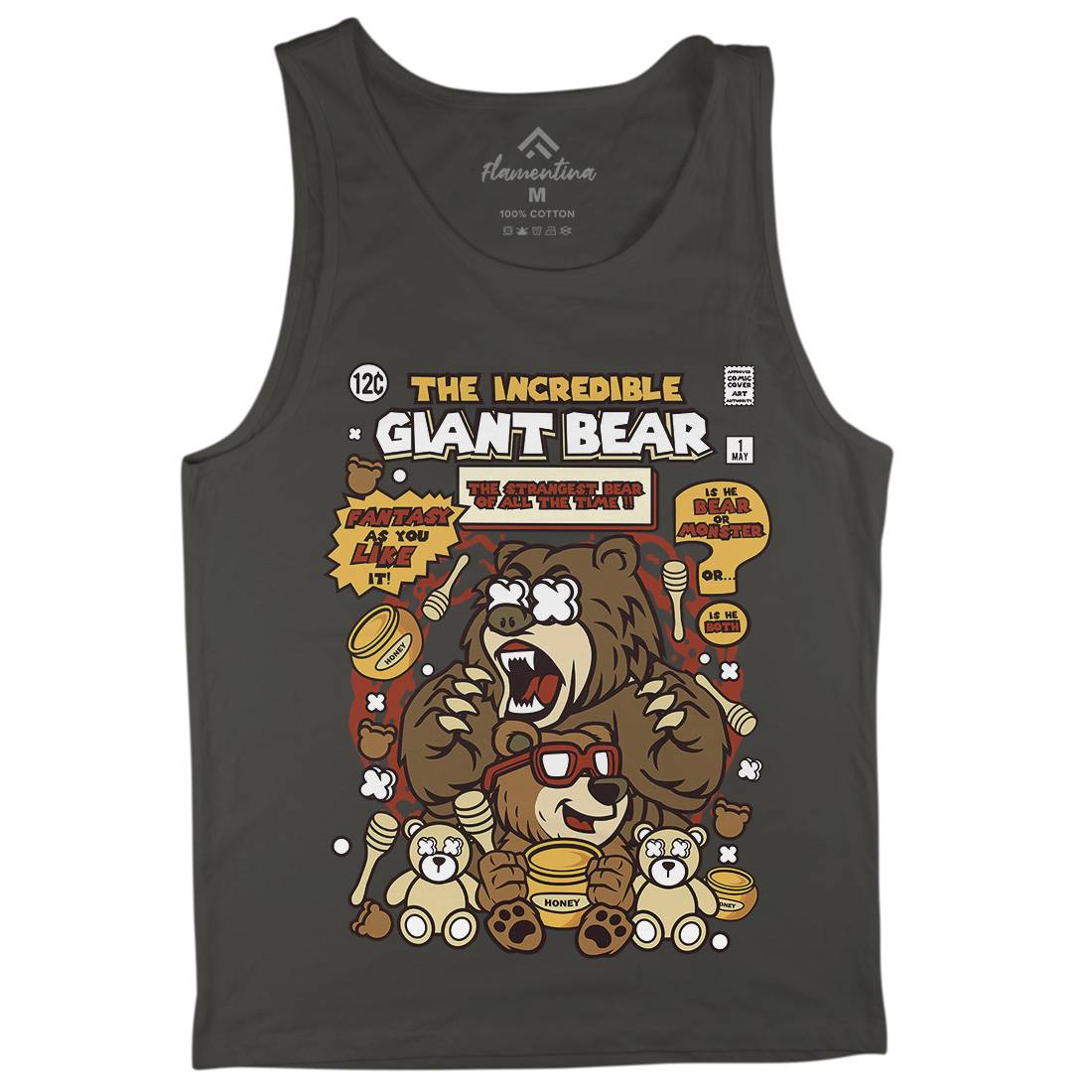 The Incredible Bear Mens Tank Top Vest Animals C675