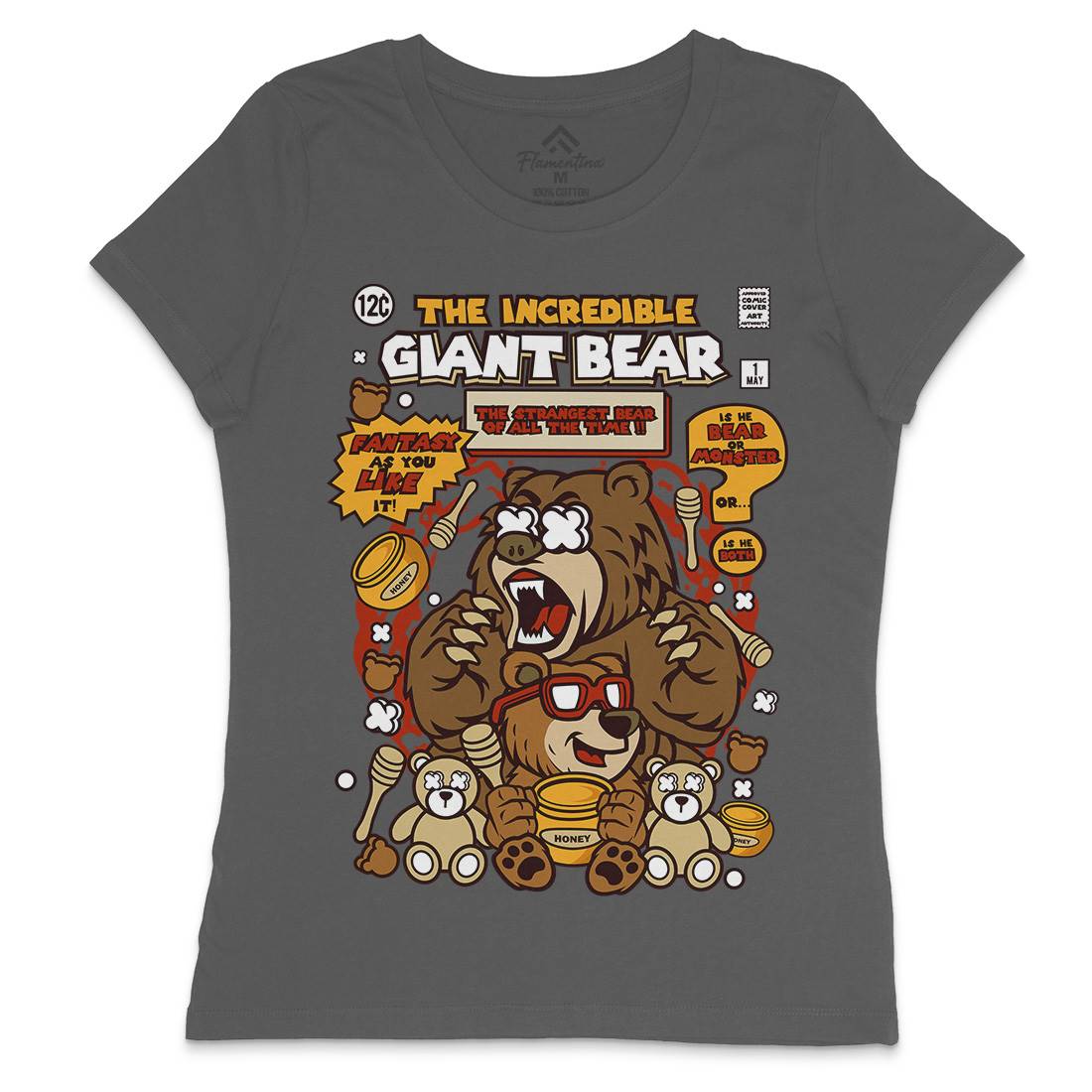 The Incredible Bear Womens Crew Neck T-Shirt Animals C675