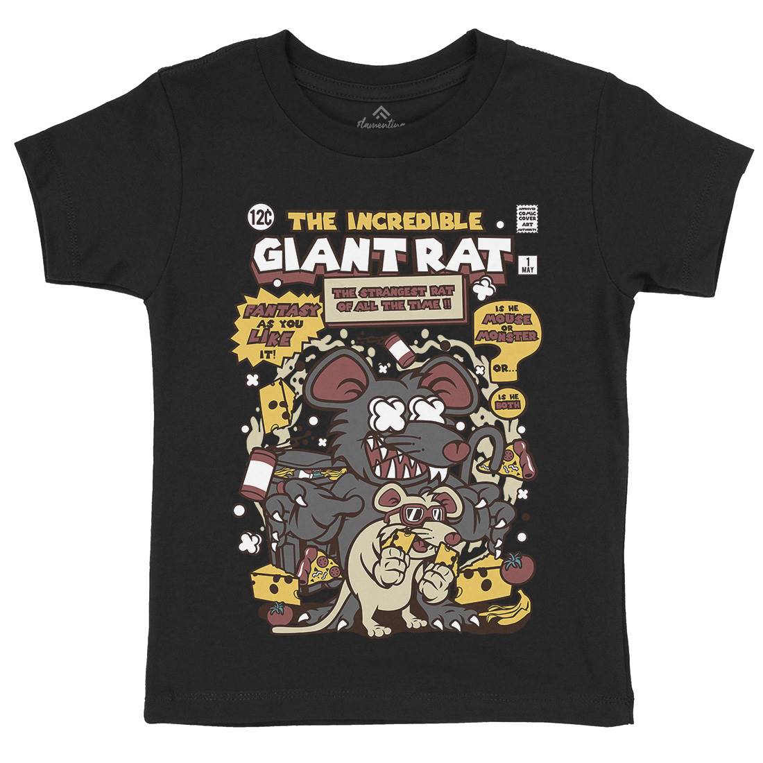 The Incredible Giant Rat Kids Organic Crew Neck T-Shirt Animals C676